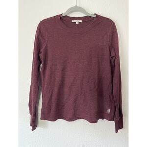 Vans OFF THE WALL Women's Fireside WAFFLE Thermal Long Sleeve Burgundy XSMALL